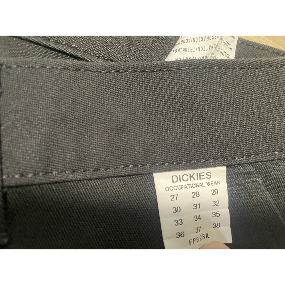 Dickies Black Crafted For Women's Pants Women's Sz 4 (30) Black Flat Front - Picture 5 of 9